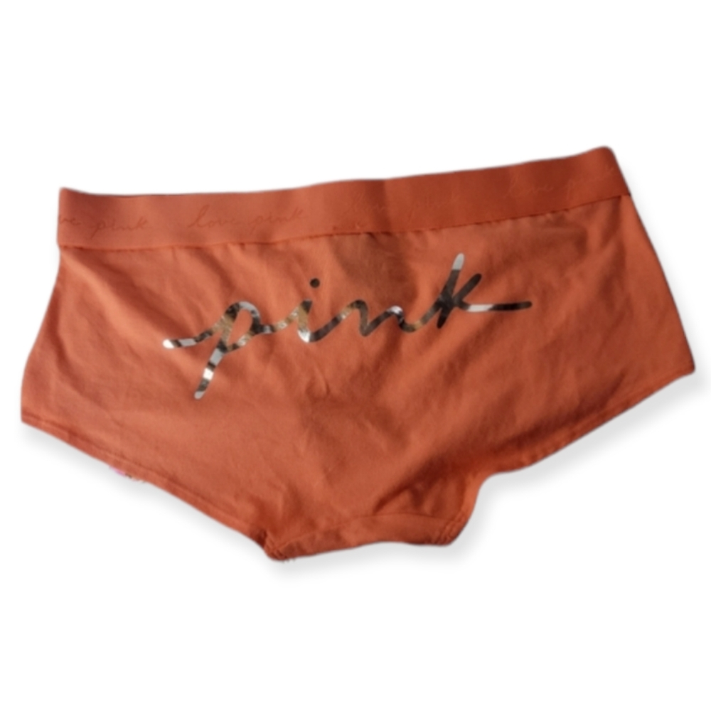 Pink Victoria's Secret‎ Boyshort/Boxer Logo Shortie Size L